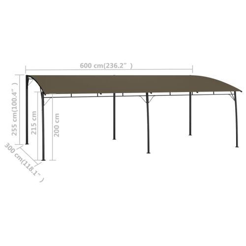 Градинска тента сенник, 6x3x2,55 м, таупе