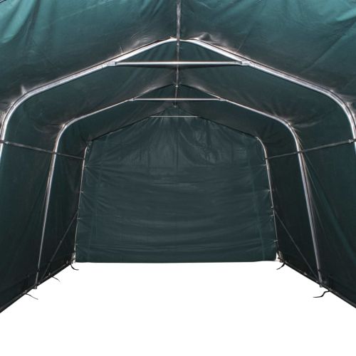 Мобилен навес за животни PVC 550 г/м² 3,3x8 м тъмнозелен