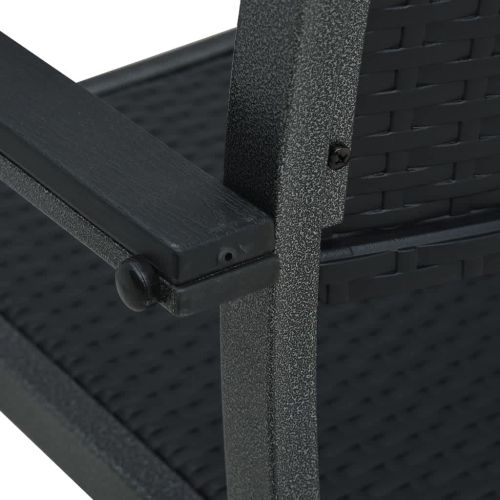 Градински трапезен комплект, 9 части, черен