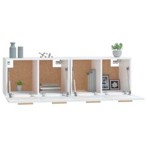Стенни шкафове 2 бр Бял 60x36,5x35 см инженерно дърво
