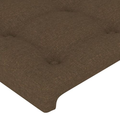 Горна табла за легло с уши, тъмнокафява,183x23x118/128 см, плат