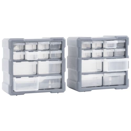 Шкафове органайзери с 12 чекмеджета, 2 бр, 26,5x16x26 см