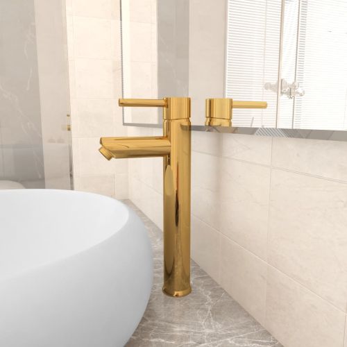 Смесител за баня, златист, 12х30 см