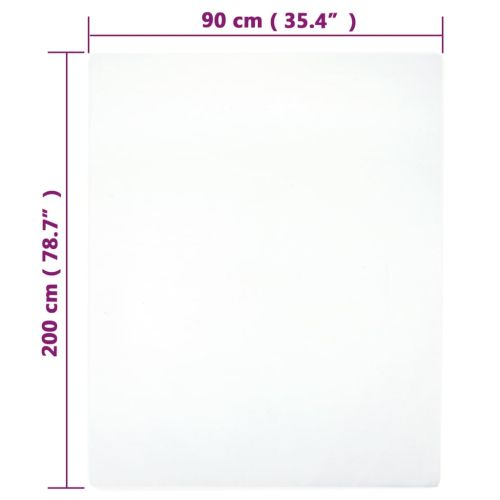 Чаршаф с ластик, бял, 90x200 см, памук