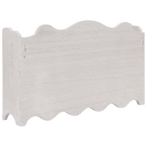 Стенна закачалка за палта, бяла, 50x10x30 см, дърво