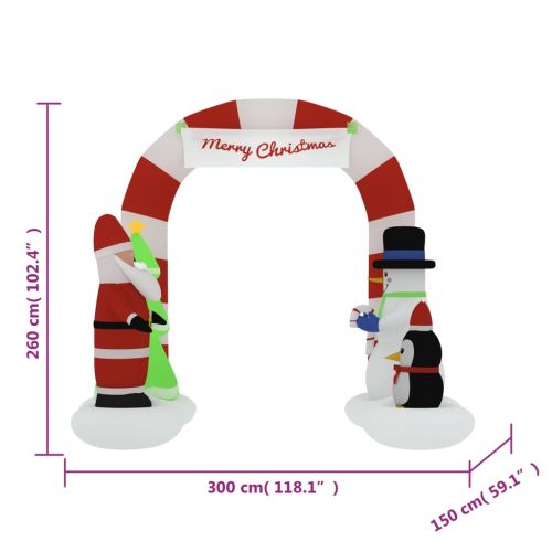 Надуваема коледна арка с LED 260 см