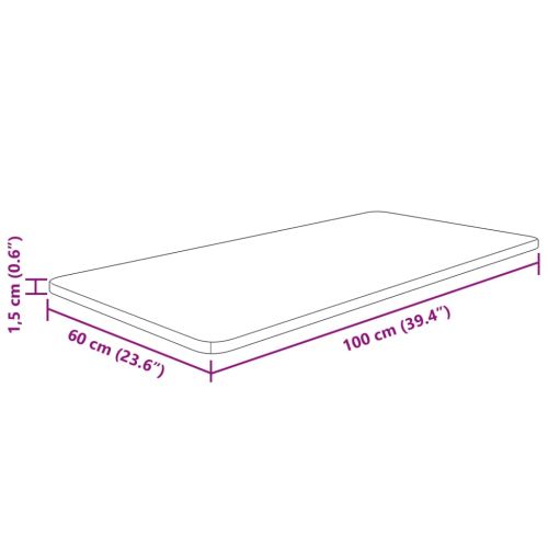 Плот за баня светлокафяв 100x60x1,5 см обработено масивно дърво