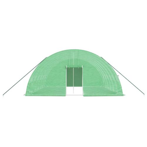 Оранжерия със стоманена рамка зелена 36 м² 6x6x2,85 м
