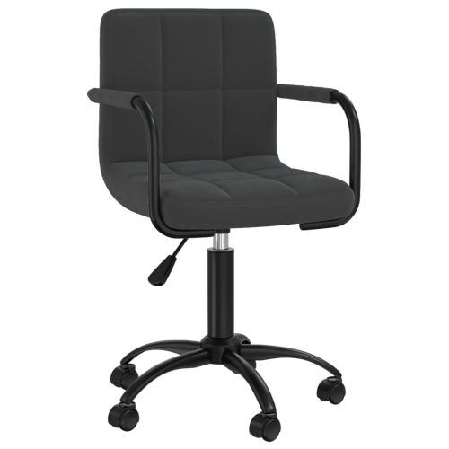 Въртящи трапезни столове, 2 бр, черни, кадифе