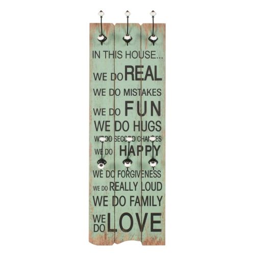 Закачалка за дрехи с 6 куки, 120х40 см, "HAPPY LOVE"