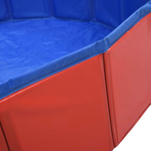 Сгъваем басейн за кучета, червен, 80x20 см, PVC