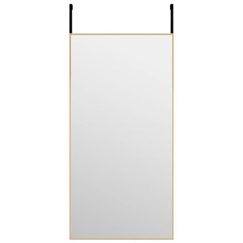 Огледало за врата, златисто, 40x80 см, стъкло и алуминий