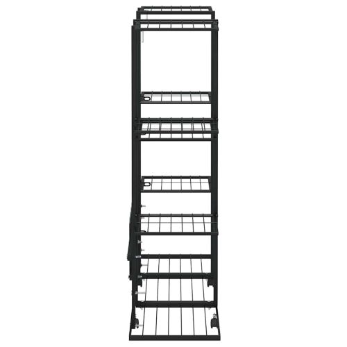Стойка за цветя на колела 94,5x24,5x91,5 см черна желязо