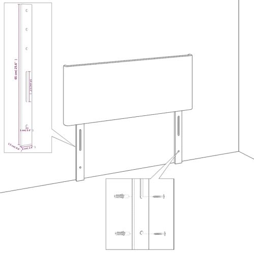 Горна табла за легло с уши, тъмнозелена, 203x23x78/88см, кадифе