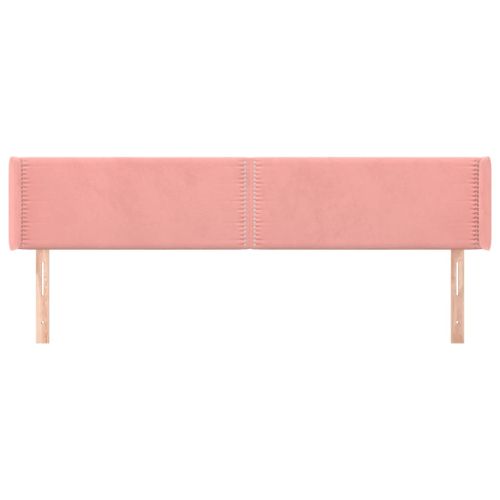 Горна табла за легло, розова, 203x16x78/88 см, кадифе