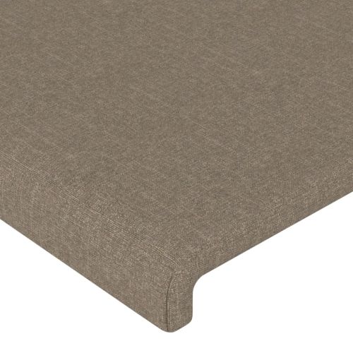 Горна табла за легло с уши, таупе, 203x23x118/128 см, плат