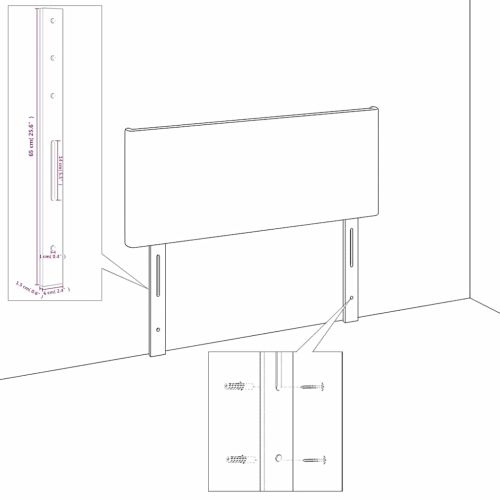 Горна табла за легло с уши, тъмносиня,83x16x118/128 см, кадифе