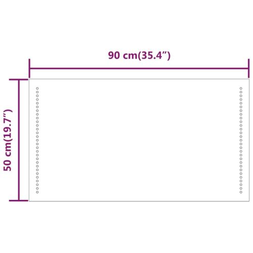 LED огледало за баня, 50x90 см