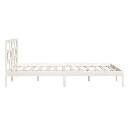 рамка за легло бяло 150x200 см King Size масивно дърво