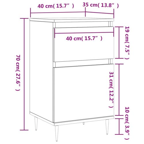 Бюфет бетонно сив 40x35x70 см инженерно дърво