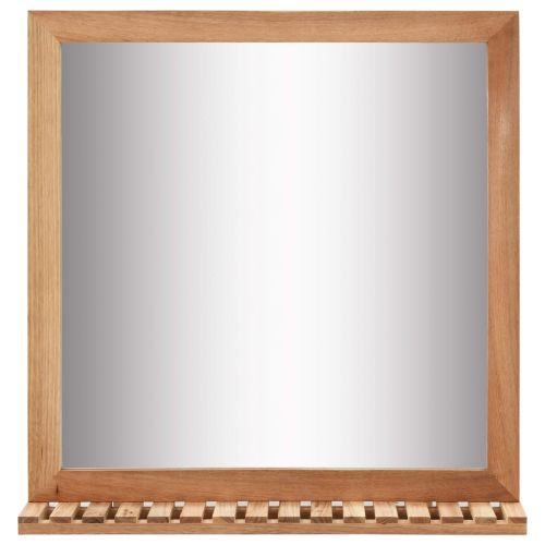 Огледало за баня, 60x12x62 см, орехово дърво масив