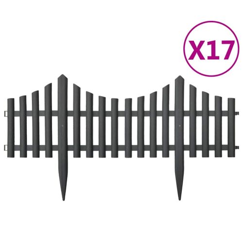 Кантове за тревни площи, 17 бр, антрацит, 10 м, PP