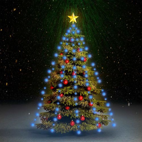 Коледни лампички за елха тип мрежа, 180 LED, сини, 180 см