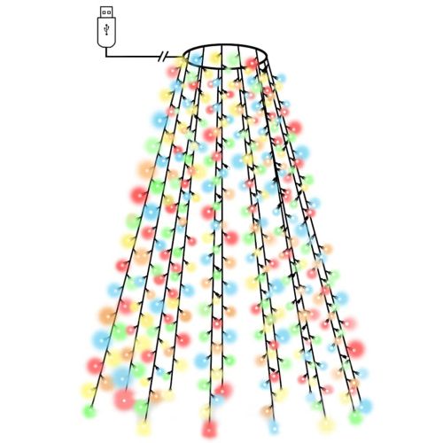 Коледни лампички за елха тип мрежа 210 LED многоцветни 210 см