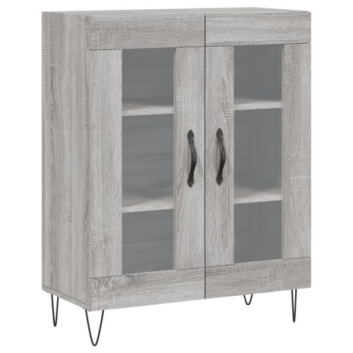 Висок шкаф, сив сонома, 69,5x34x180 см, инженерно дърво