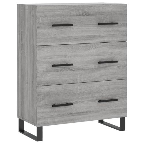 Висок шкаф, сив сонома, 69,5x34x180 см, инженерно дърво