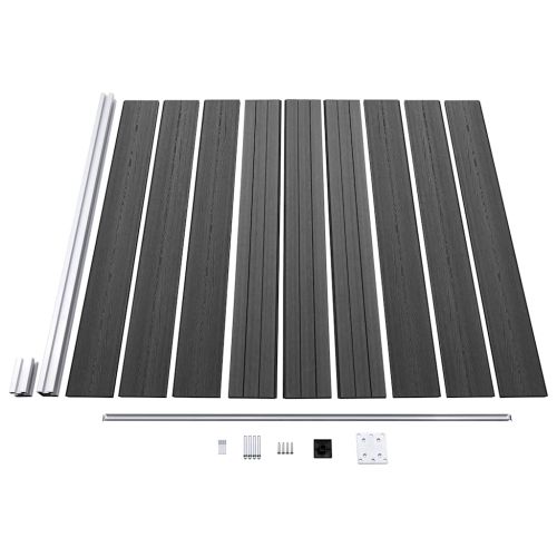 Ограден панел, WPC, 1830x(105-186) см, черен