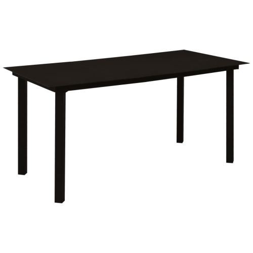 Градински трапезен комплект, 5 части, полиратан и стъкло