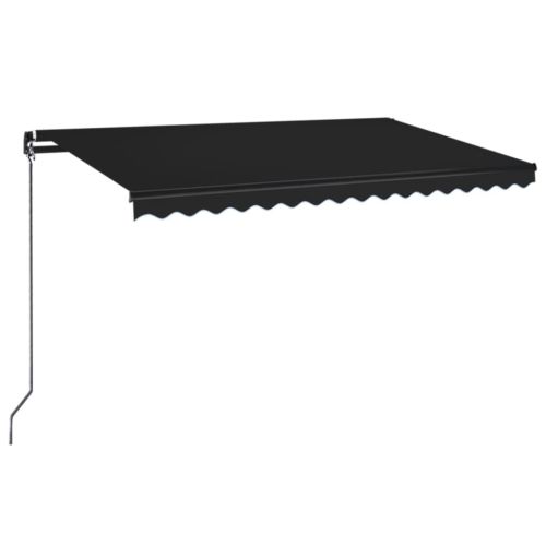 Ръчно прибиращ се сенник с LED, 450x350 см, антрацит
