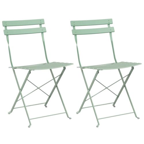 Сгъваем градински стол 2 pcs Светъл мента 42 x 46 x 82см Метал