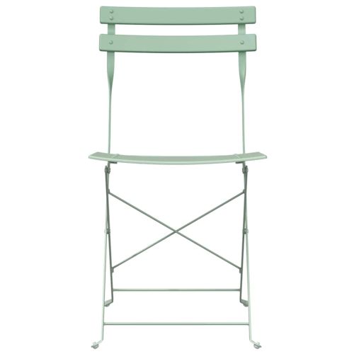 Сгъваем градински стол 2 pcs Светъл мента 42 x 46 x 82см Метал
