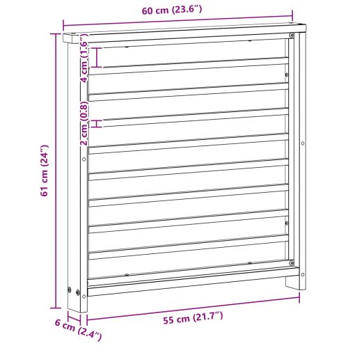 Подлакътник 2 бр. Натурално 60 x 6 x 61 см