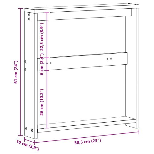 Модул с подлакътници 2 бр. Бяло 58,5 x 10 x 61 см