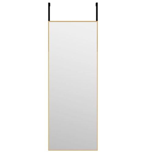 Огледало за врата, златисто, 30x80 см, стъкло и алуминий