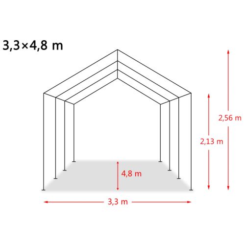 Мобилен навес за животни PVC 550 г/м² 3,3x4,8 м тъмнозелен