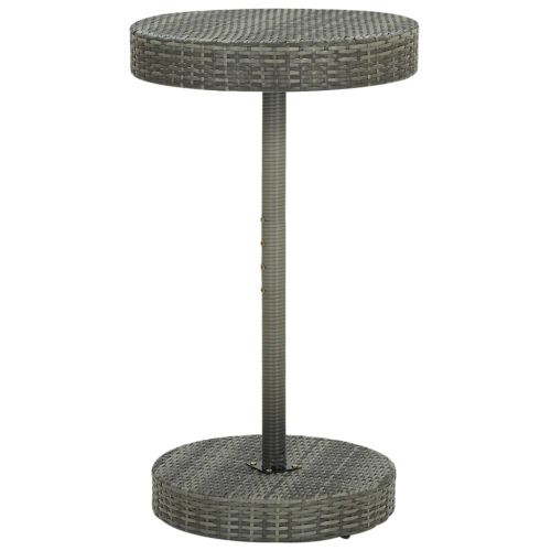 Градински бар комплект 3 части сив полиратан и акация масив