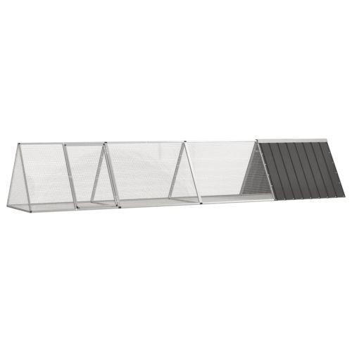 Клетка за зайци антрацит 403,5x80,5x71 см поцинкована стомана