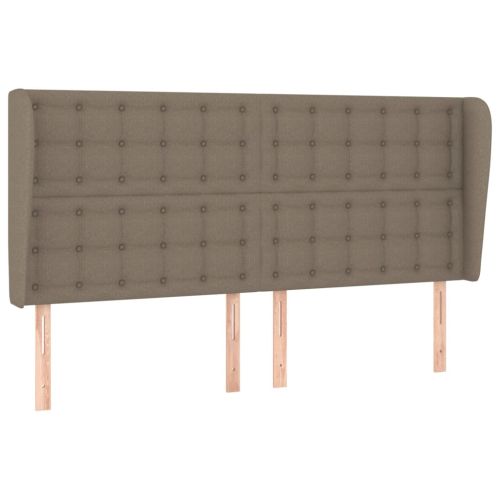 Горна табла за легло с уши, таупе, 203x23x118/128 см, плат