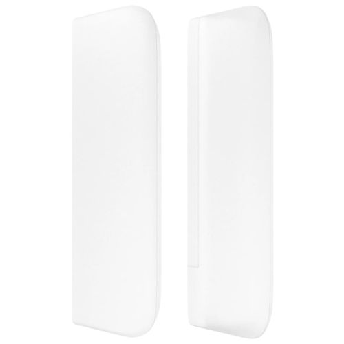 Горна табла за легло, Бяла, 183x16x78/88 см, изкуствена кожа