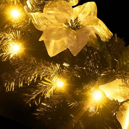 Коледен гирлянд с LED лампички, черен, 2,7 м, PVC