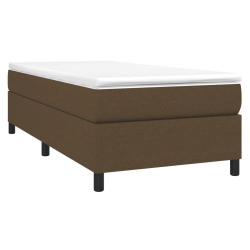 Боксспринг легло с матрак, тъмнокафяво, 80x200 см, плат
