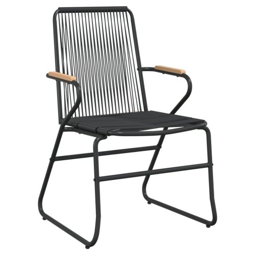 Градински столове, 4 бр, черни, 58x59x85,5 см, PVC ратан
