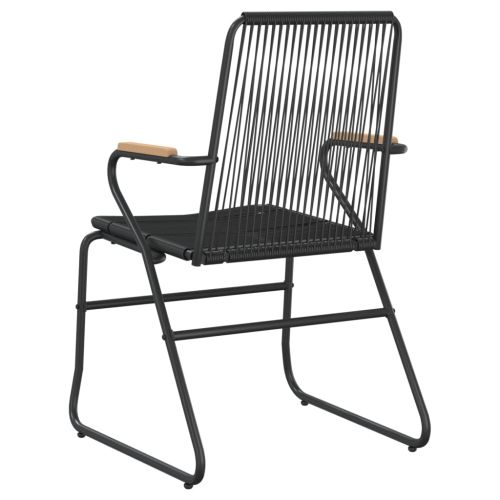 Градински столове, 4 бр, черни, 58x59x85,5 см, PVC ратан