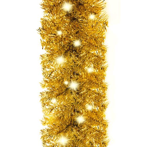 Коледен гирлянд с LED лампички, 5 м, златист