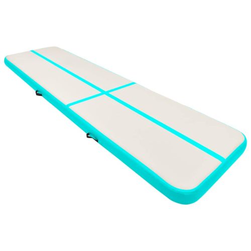 Надуваем дюшек за гимнастика с помпа, 700x100x15 см, PVC, зелен