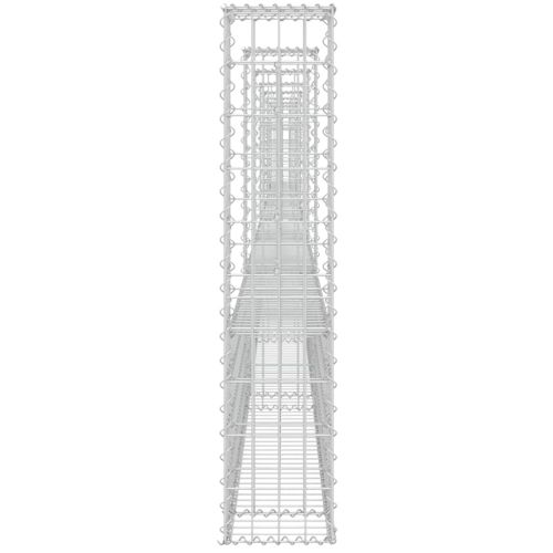U-образна габионна кошница с 8 стълба, желязо, 860x20x100 см